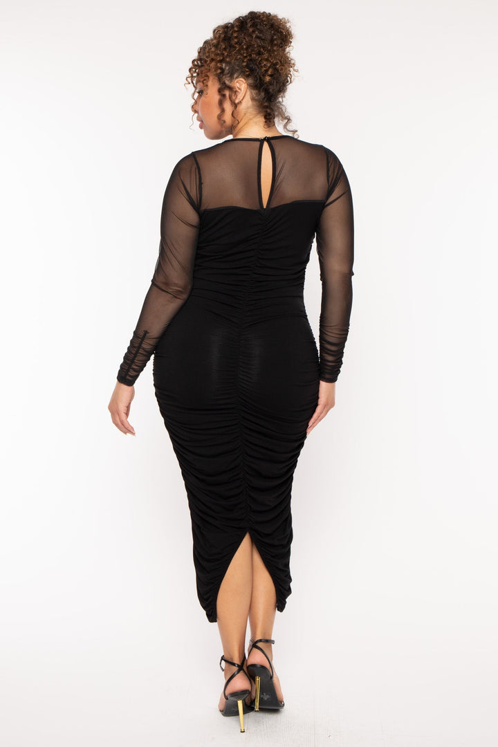 Curvy Sense Dresses Plus Size Maelys  Bodycon  Dress- Black