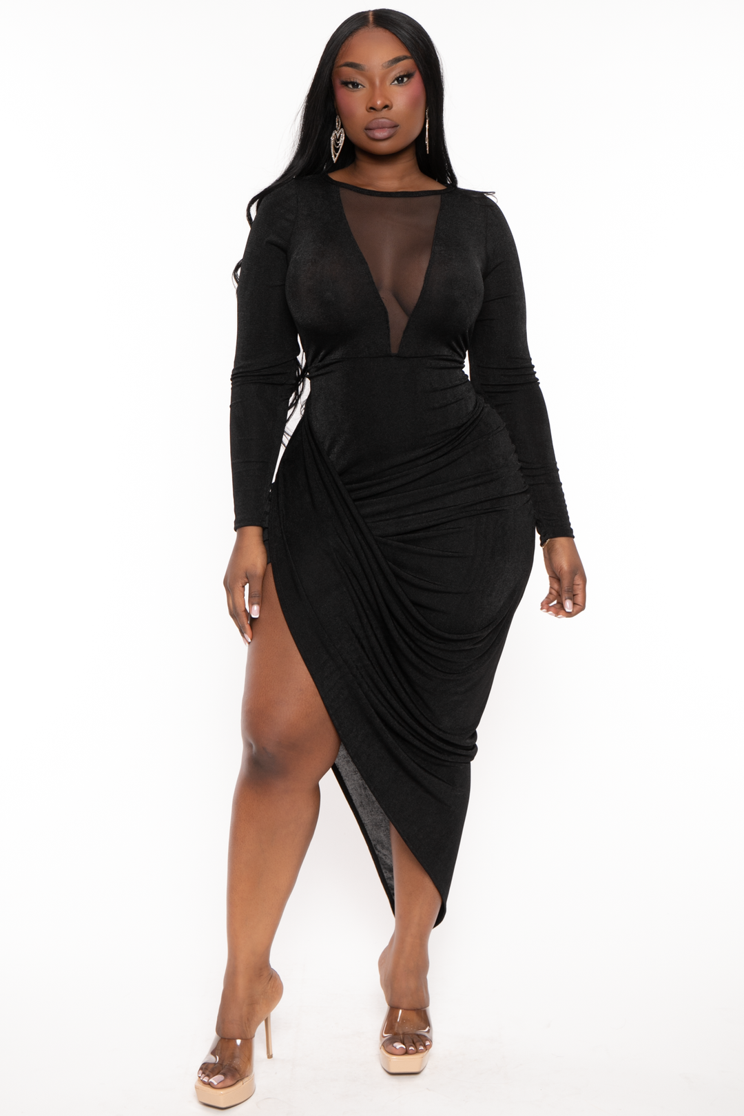 Black midi dress plus size deals