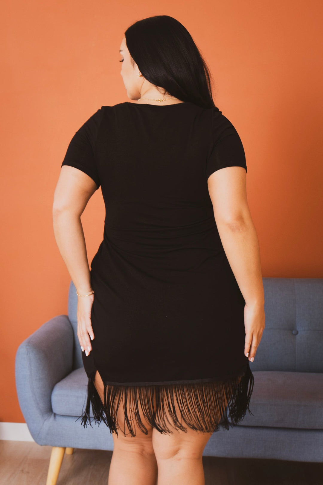Curvy Sense Dresses Plus Size Mamacita Fringe Dress - Black