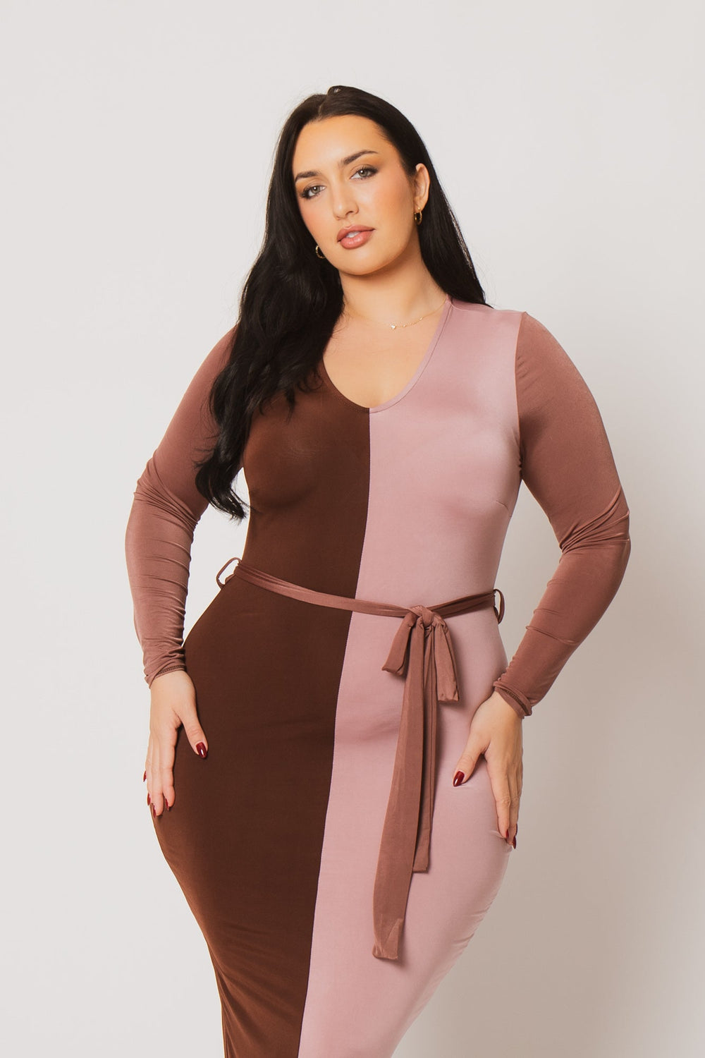 K TOO Dresses Plus Size Marcella Colorblock Dress- Multi