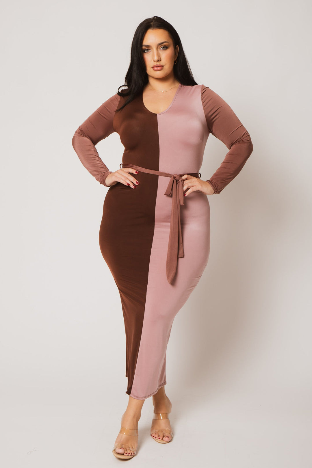 K TOO Dresses Plus Size Marcella Colorblock Dress- Multi