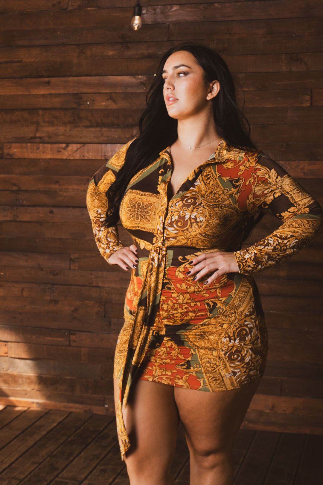Gibiu Dresses Plus Size Marisela Mini Dress - Brown