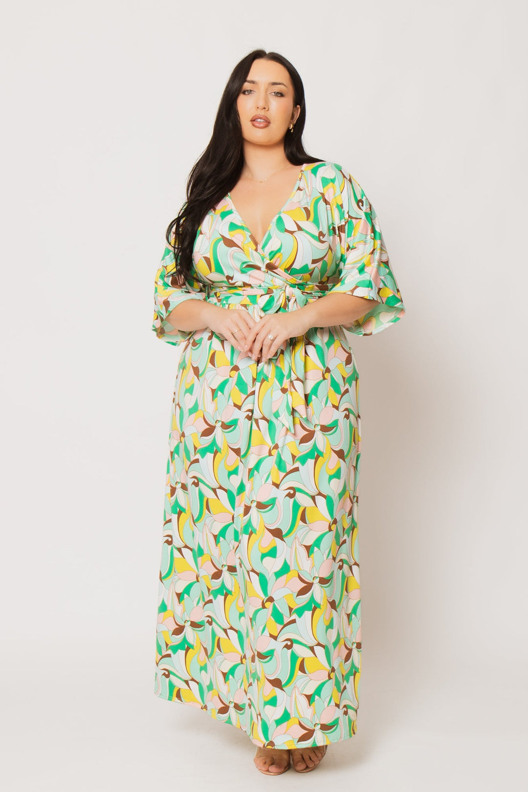oversized dress plus size Final Sale Plus Size Sleeveless 1 Tiered Maxi Dress in Yellow
