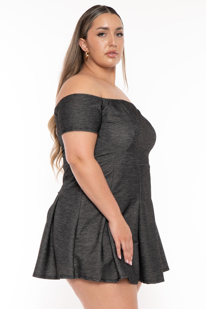 Curvy Sense Dresses Plus Size Mathilde Pleated Dress - Black