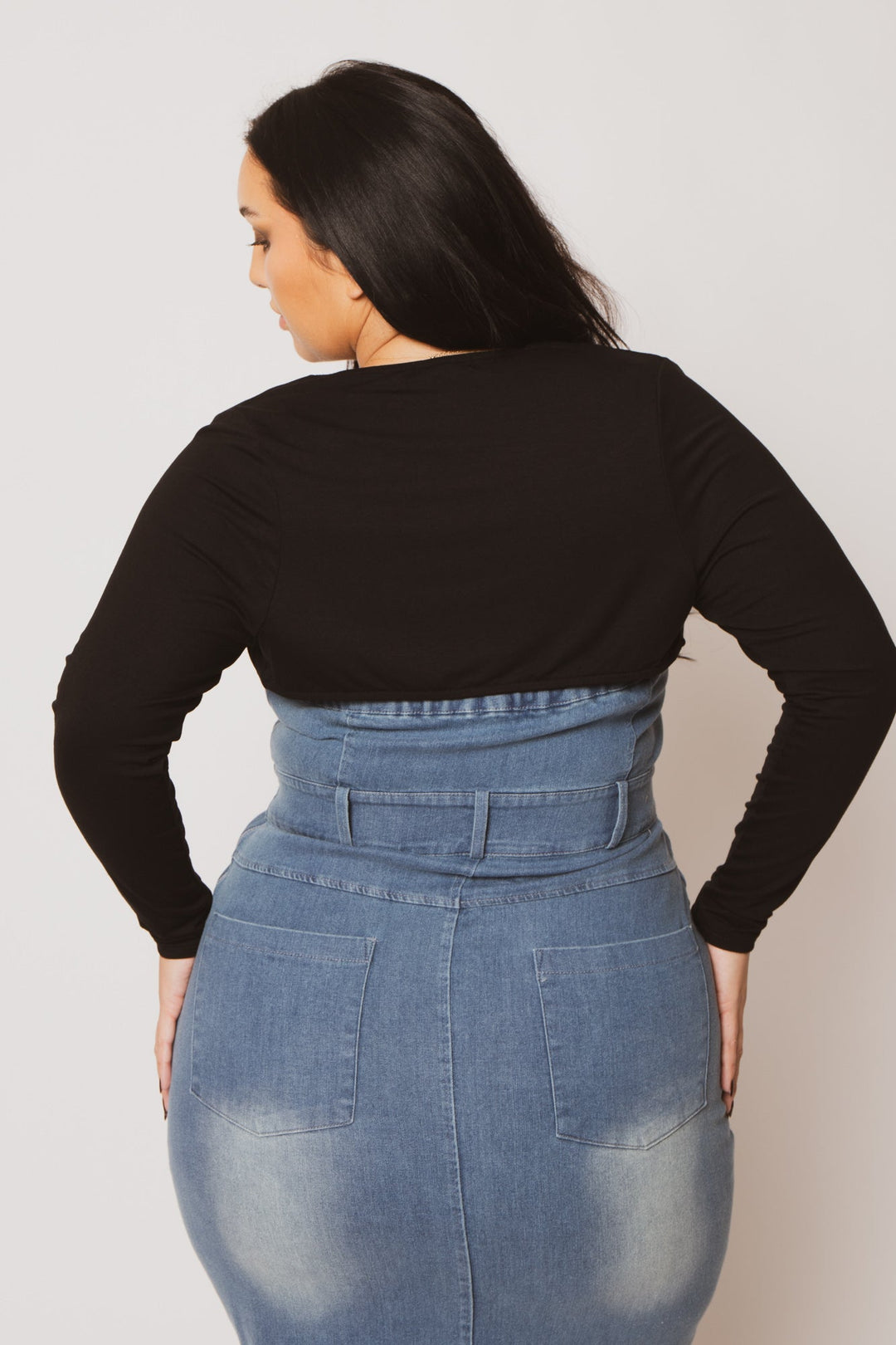 Blue Leopard Dresses Plus Size  Maven Strapless Denim Dress - Light Wash