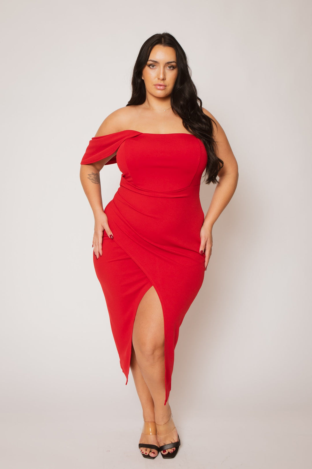 SYMPHONY Dresses Plus Size Midnight Aura Dress - Red
