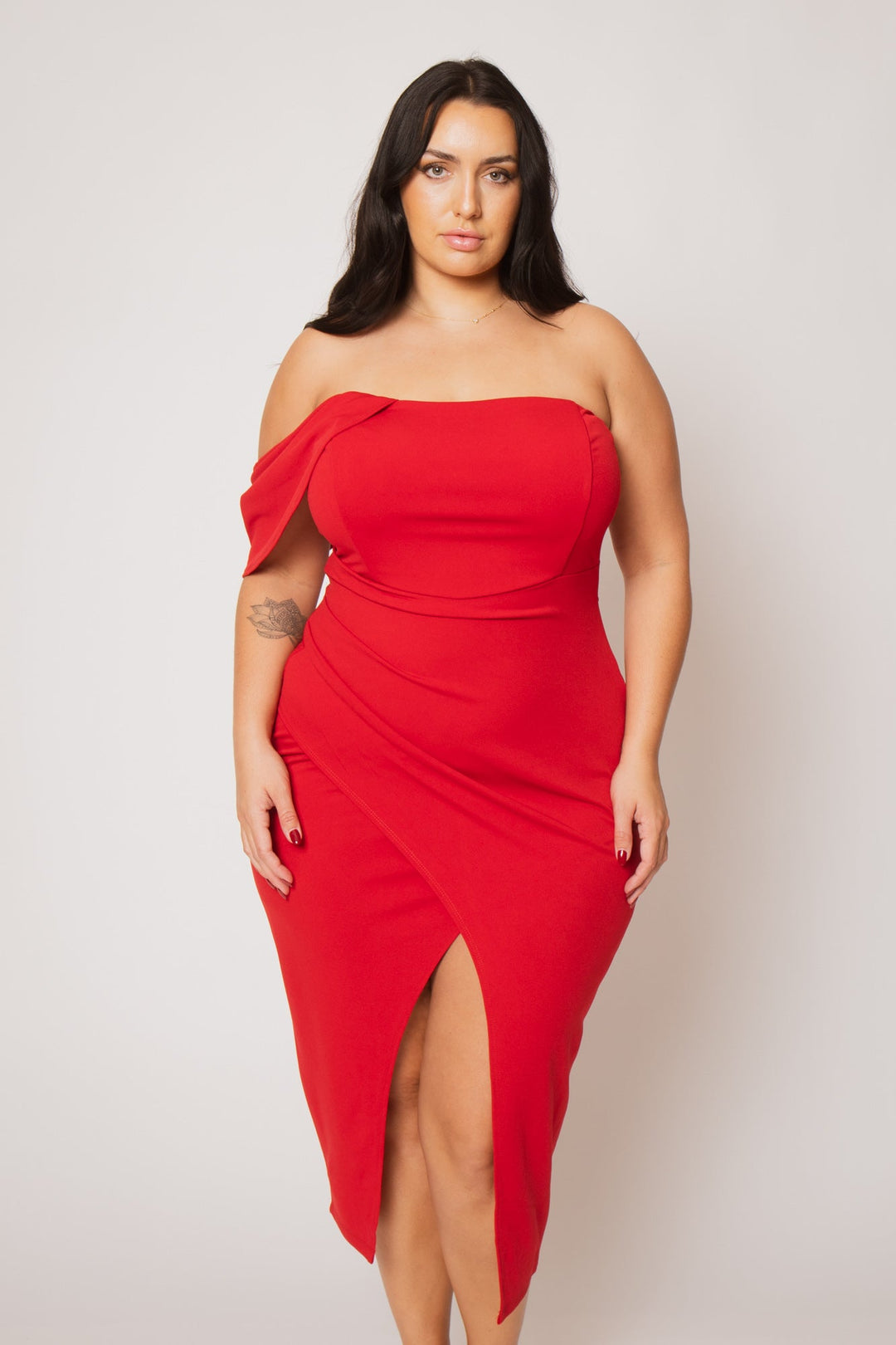 Plus Size Midnight Aura Dress - Red 3X / Red at Curvy Sense Plus Size Midnight Aura Dress - Red 3X / Red at Curvy Sense
