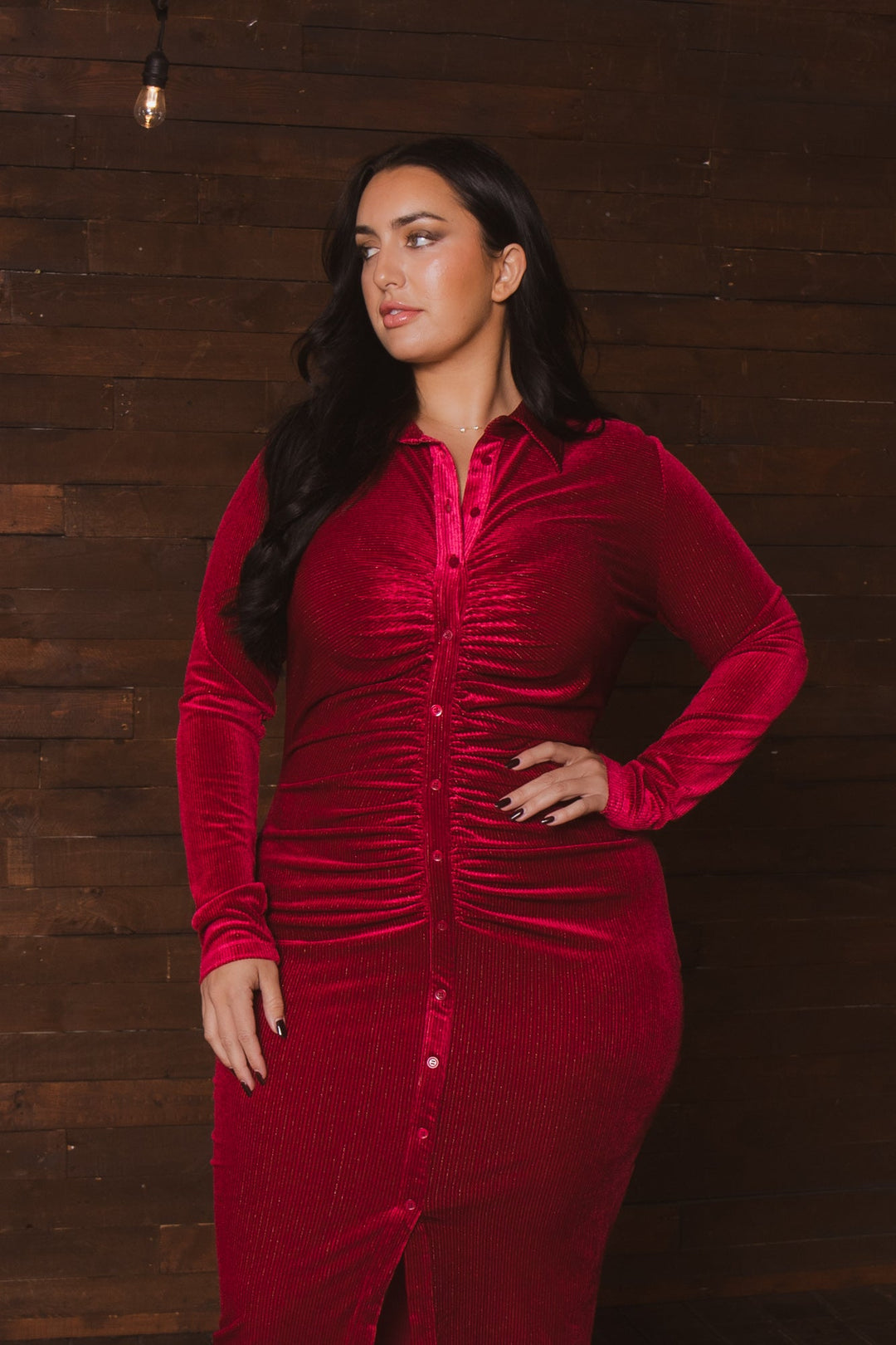 SYMPHONY Dresses Plus Size Midnight Luxe Dress - Red