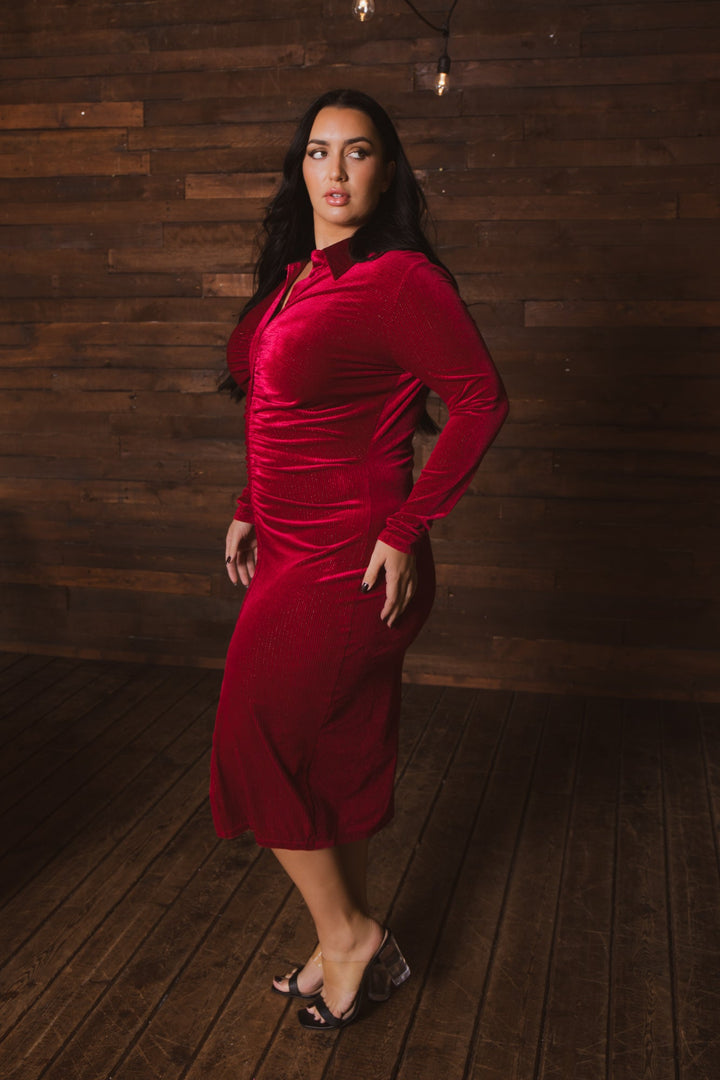 SYMPHONY Dresses Plus Size Midnight Luxe Dress - Red