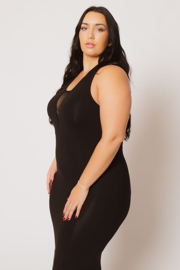 Curvy Sense Inc. Dresses Plus Size Midnight Mermaid Dress - Black