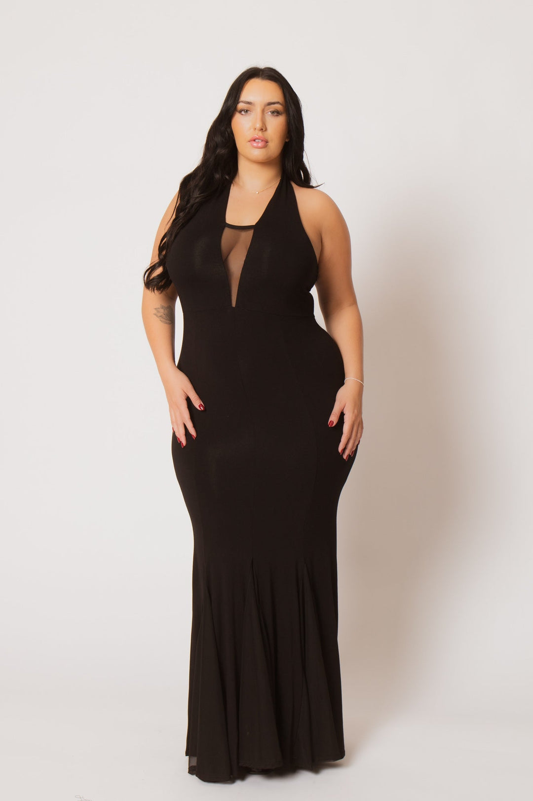 Curvy Sense Inc. Dresses Plus Size Midnight Mermaid Dress - Black