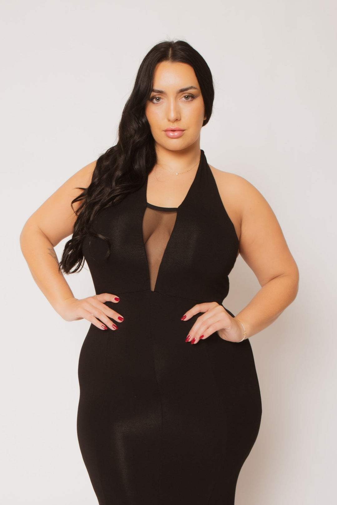 Curvy Sense Inc. Dresses Plus Size Midnight Mermaid Dress - Black