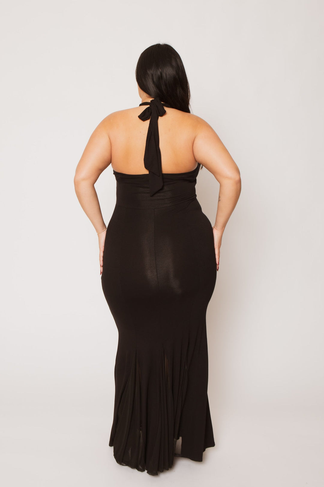 Curvy Sense Inc. Dresses Plus Size Midnight Mermaid Dress - Black