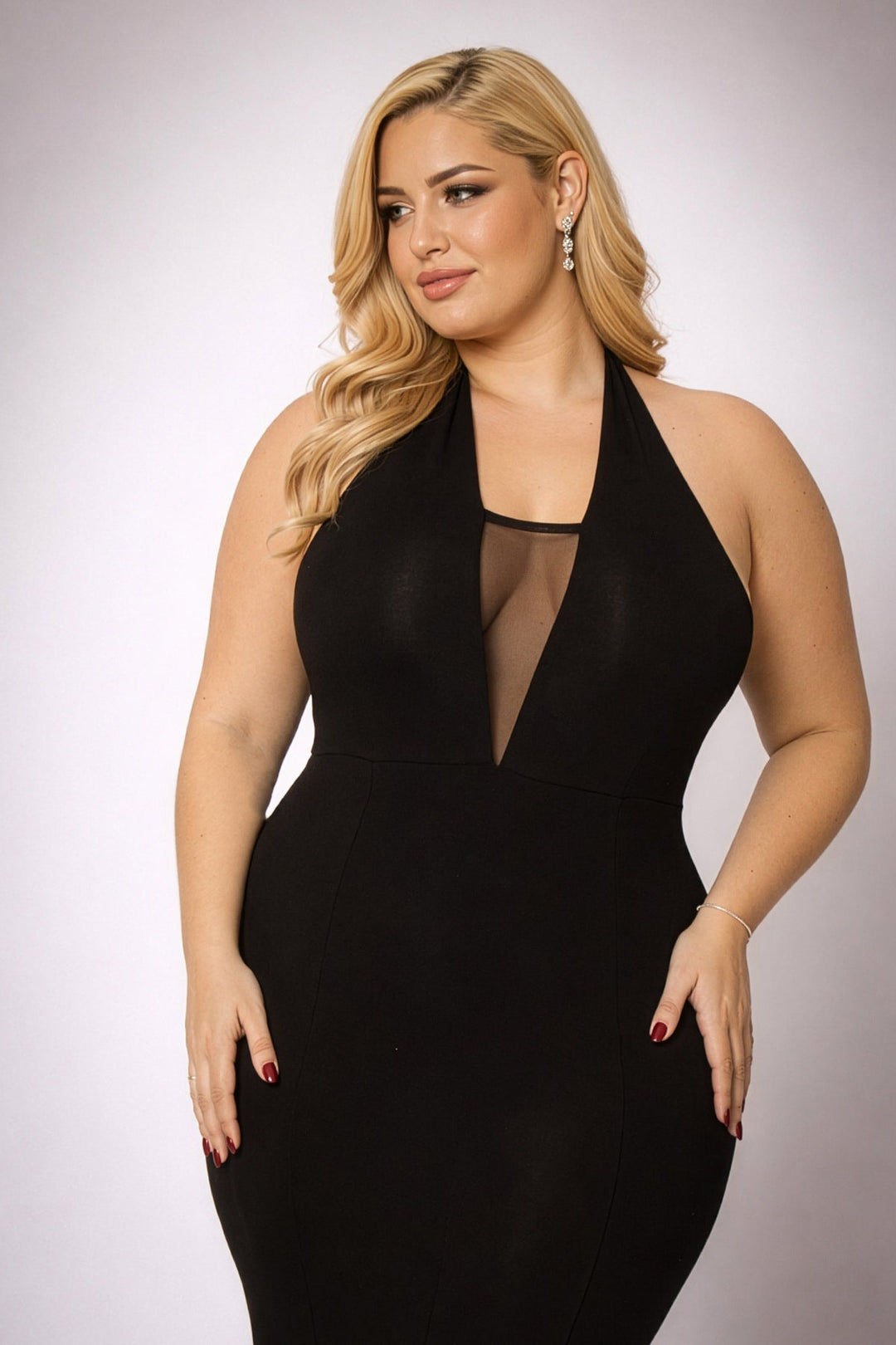 Curvy Sense Inc. Dresses Plus Size Midnight Mermaid Dress - Black