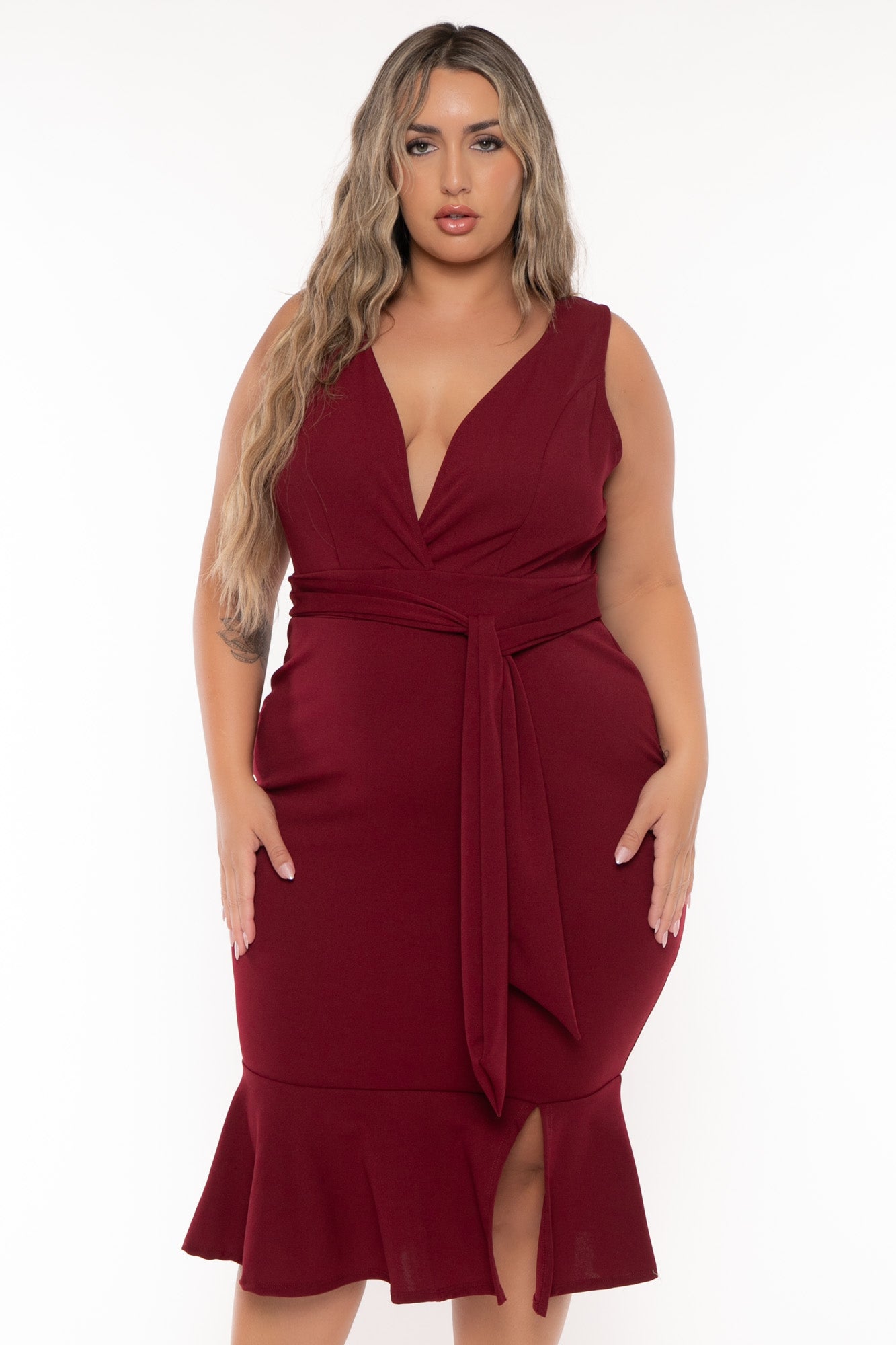 Ruffle hem dress fashion plus size