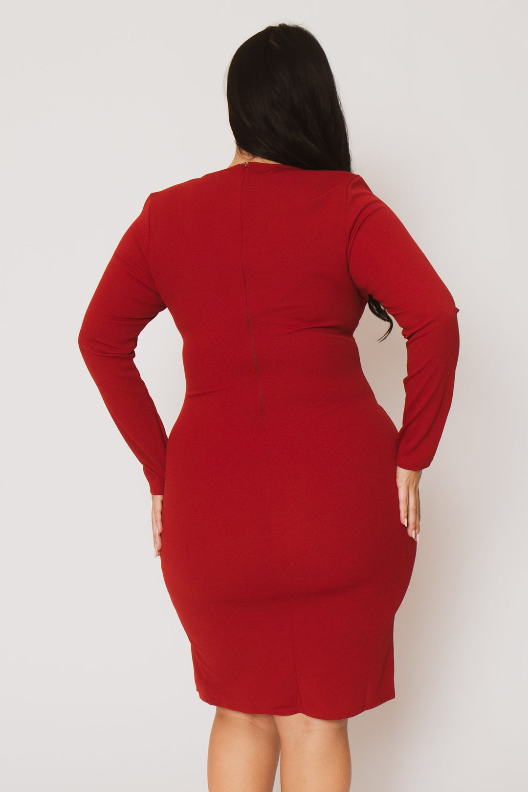 Gibiu Dresses Plus Size Monica Button Dress- Red
