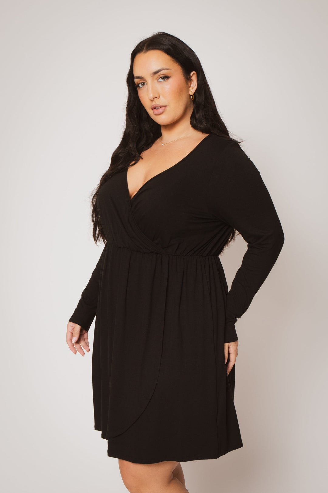 Curvy Sense Inc. Dresses Plus Size Monroe Wrap Dress - Black