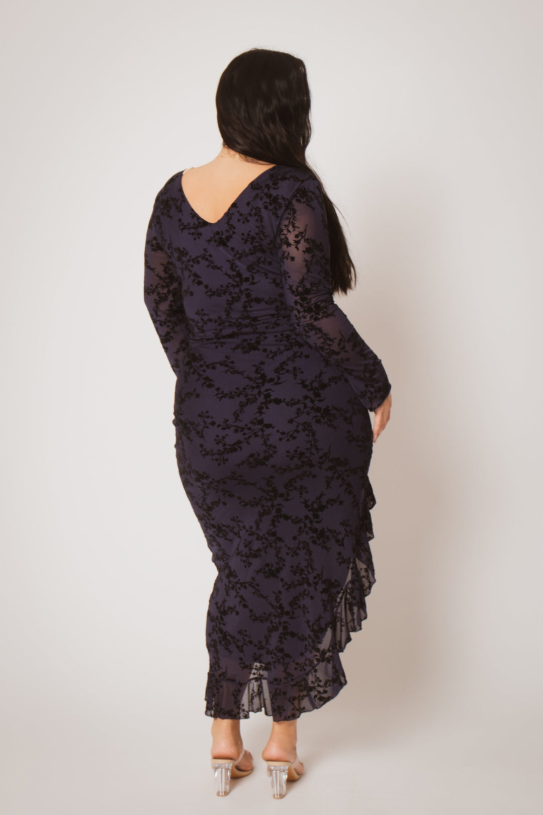 Blue Leopard Dresses Plus Size Moonlit Romance Gown - Navy