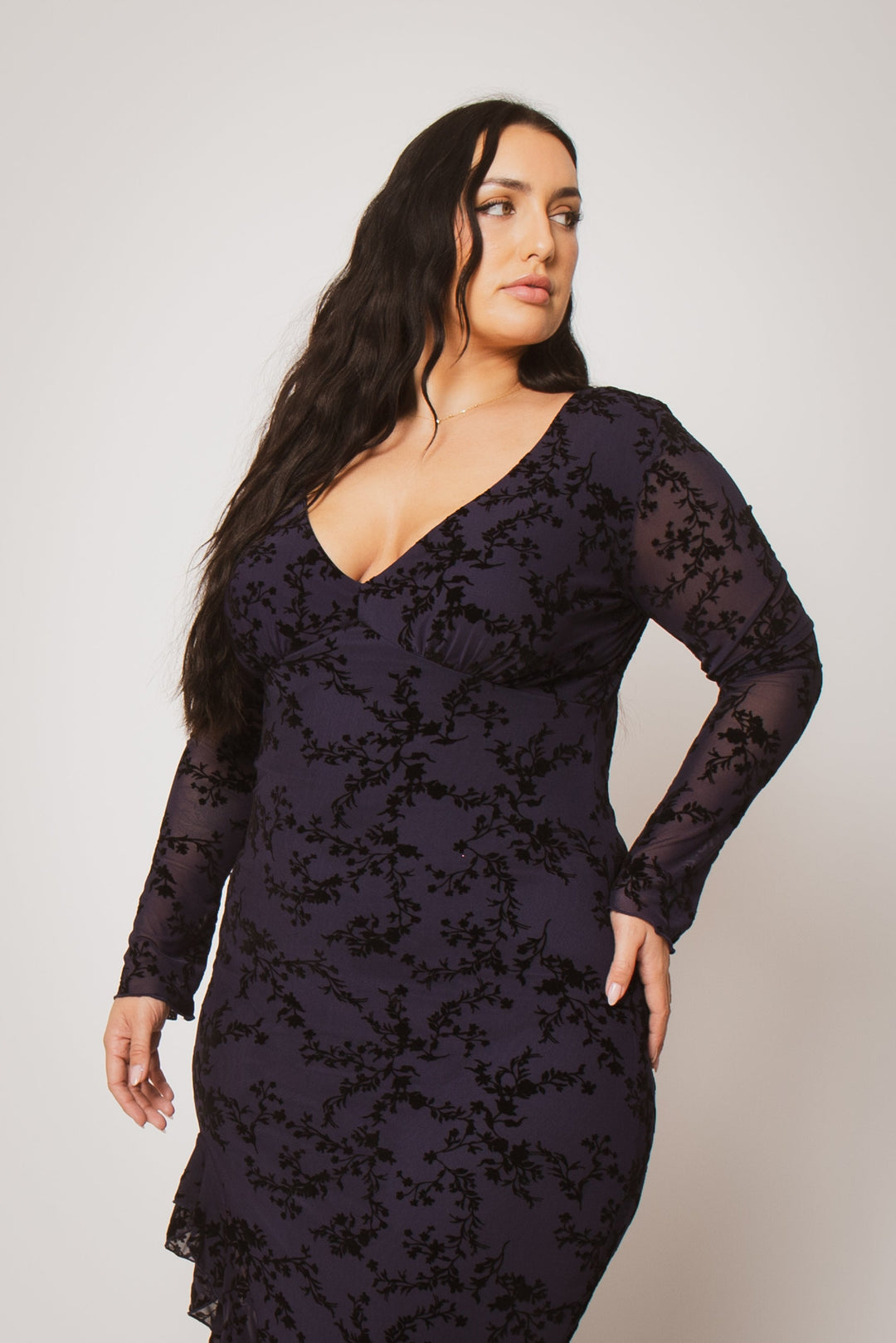 Blue Leopard Dresses Plus Size Moonlit Romance Gown - Navy