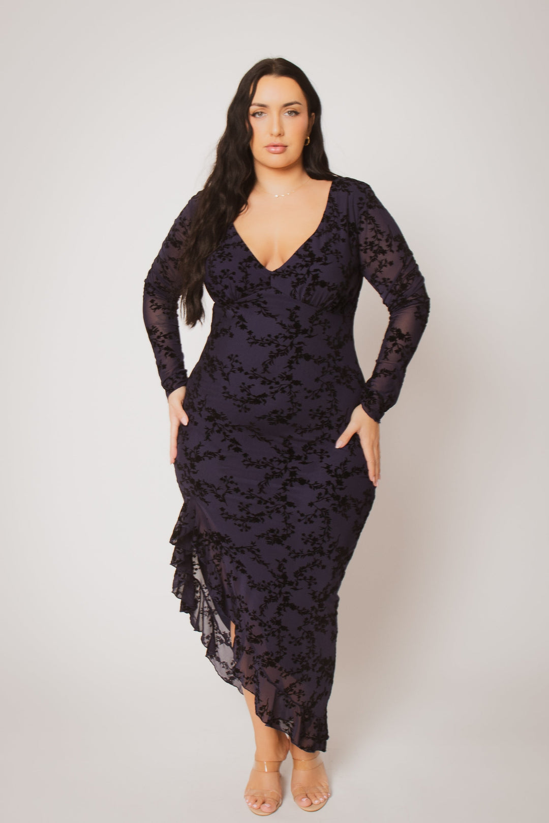Blue Leopard Dresses Plus Size Moonlit Romance Gown - Navy