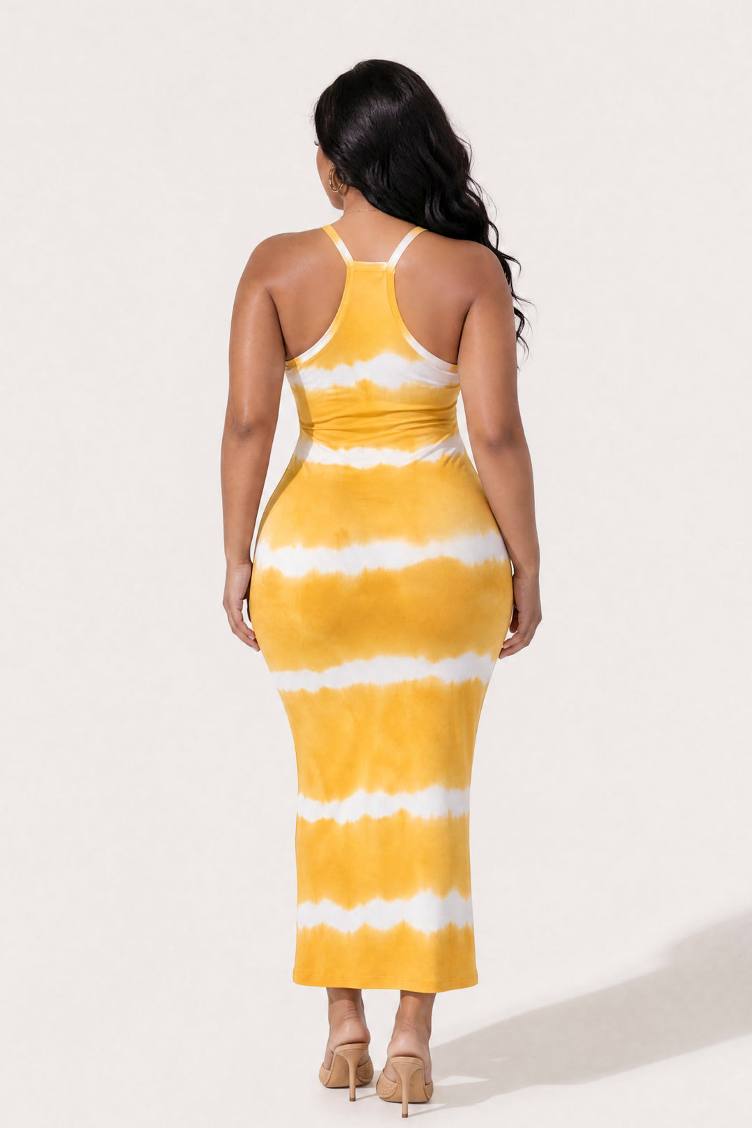 Women's Plus Size Moonwave Bodycon Dress - Mustard - Curvy Sense Women's Plus Size Moonwave Bodycon Dress - Mustard - Curvy Sense