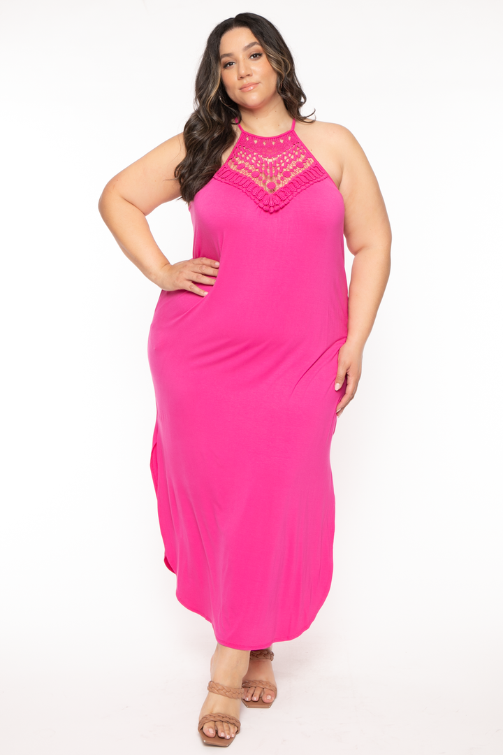 Sunday Morning Dresses Plus Size Myesha  Maxi Dress- Fuchsia