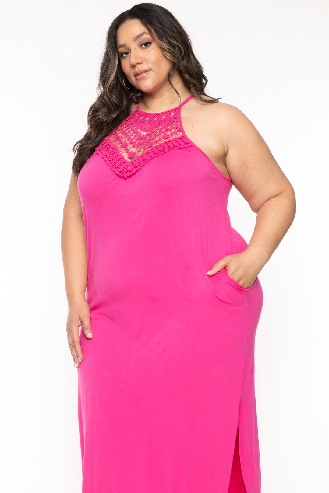 Sunday Morning Dresses Plus Size Myesha  Maxi Dress- Fuchsia