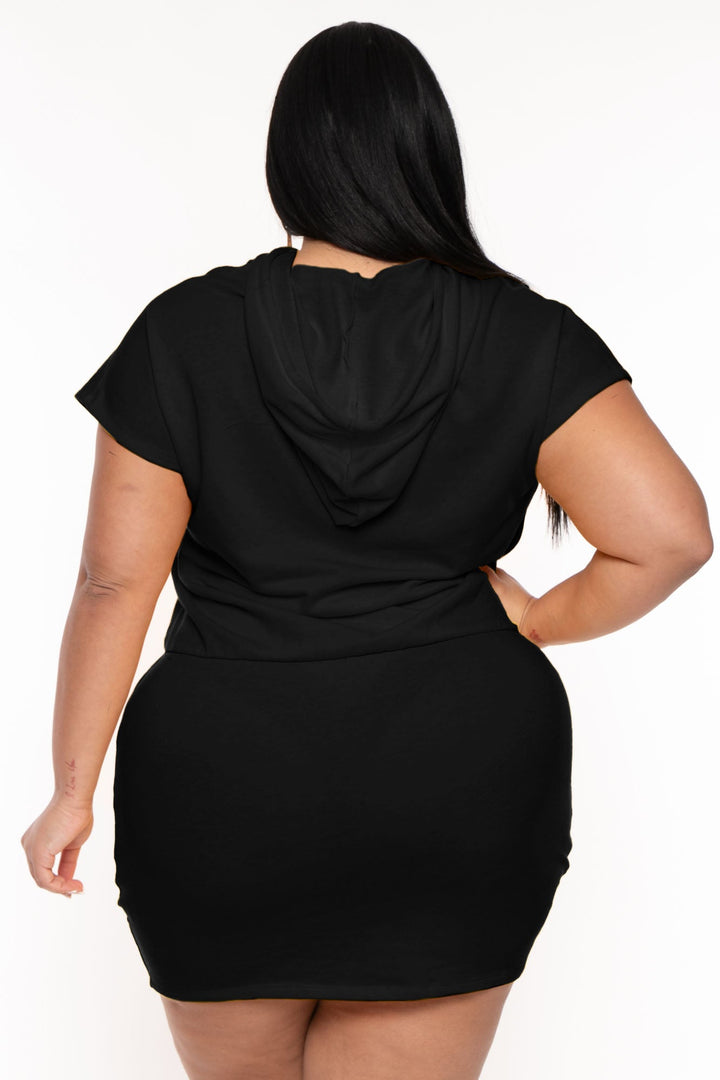 CULTURE CODE Dresses Plus Size Nika Fitted Band Mini  Dress - Black