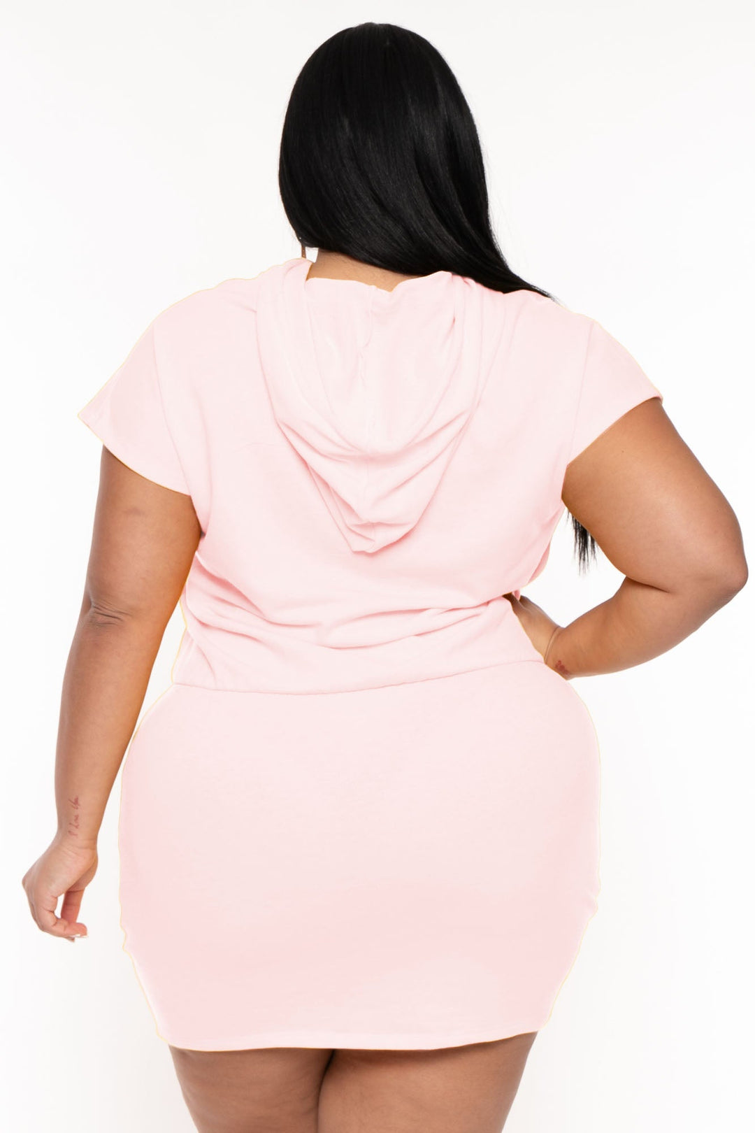 CULTURE CODE Dresses Plus Size Nika Fitted Band Mini  Dress - Pink