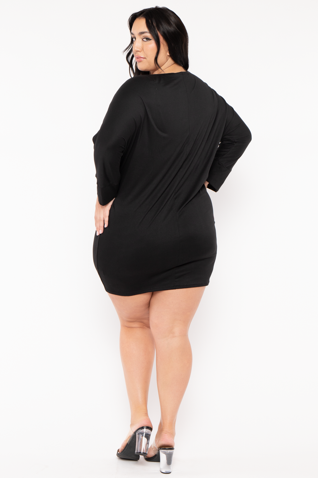 CULTURE CODE Dresses Plus Size Noir Cowl Neck   Dress  Black