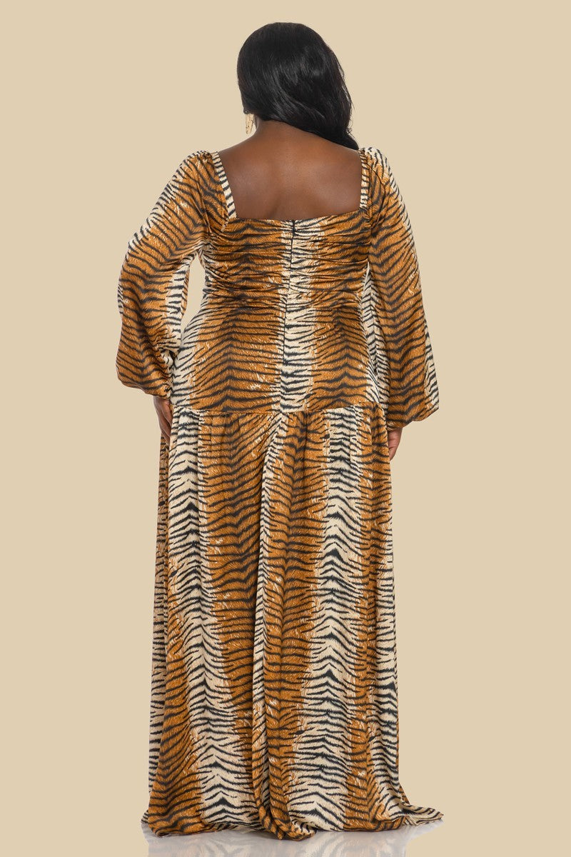 The Sang Company Dresses Plus Size Nolia Animal PrintMaxi Dress - Brown