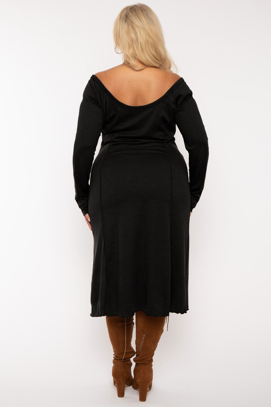 CULTURE CODE Dresses Plus Size Notch Neck  Maxi Dress -Black