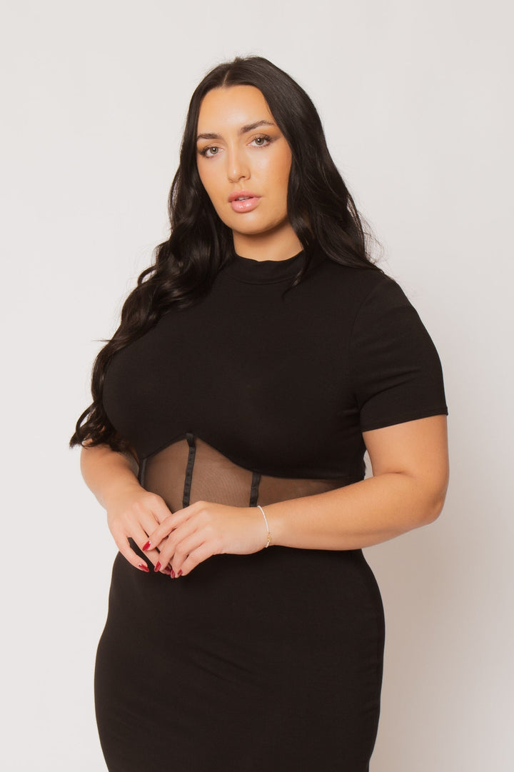 Curvy Sense Inc. Dresses Plus Size Nova Mini Dress - Black