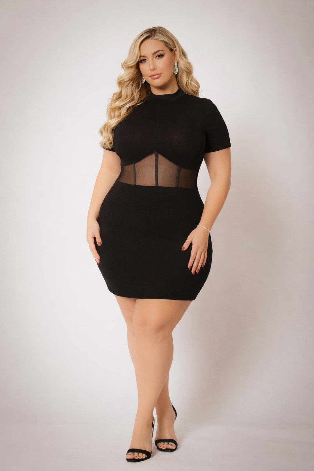 Curvy Sense Inc. Dresses Plus Size Nova Mini Dress - Black