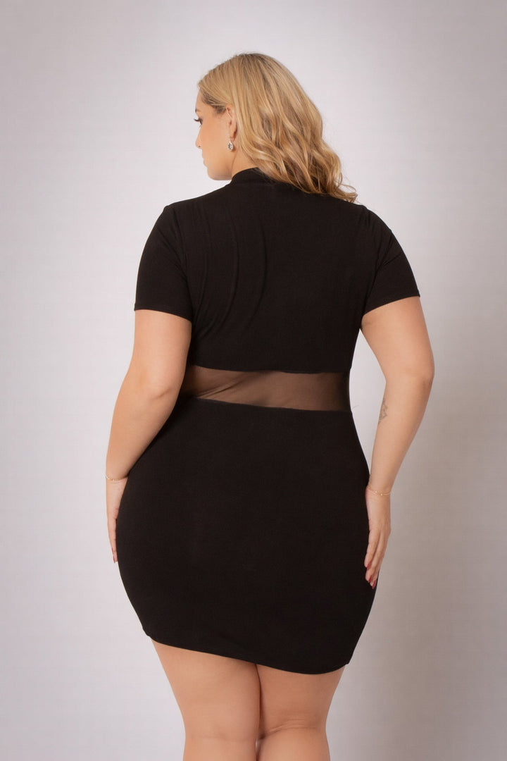 Curvy Sense Inc. Dresses Plus Size Nova Mini Dress - Black