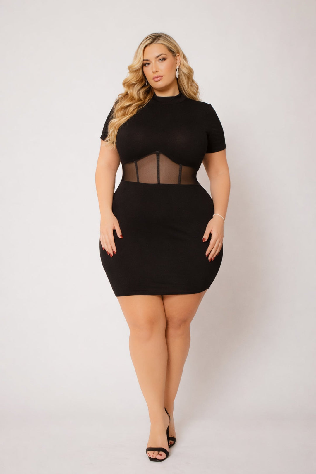 Curvy Sense Inc. Dresses Plus Size Nova Mini Dress - Black