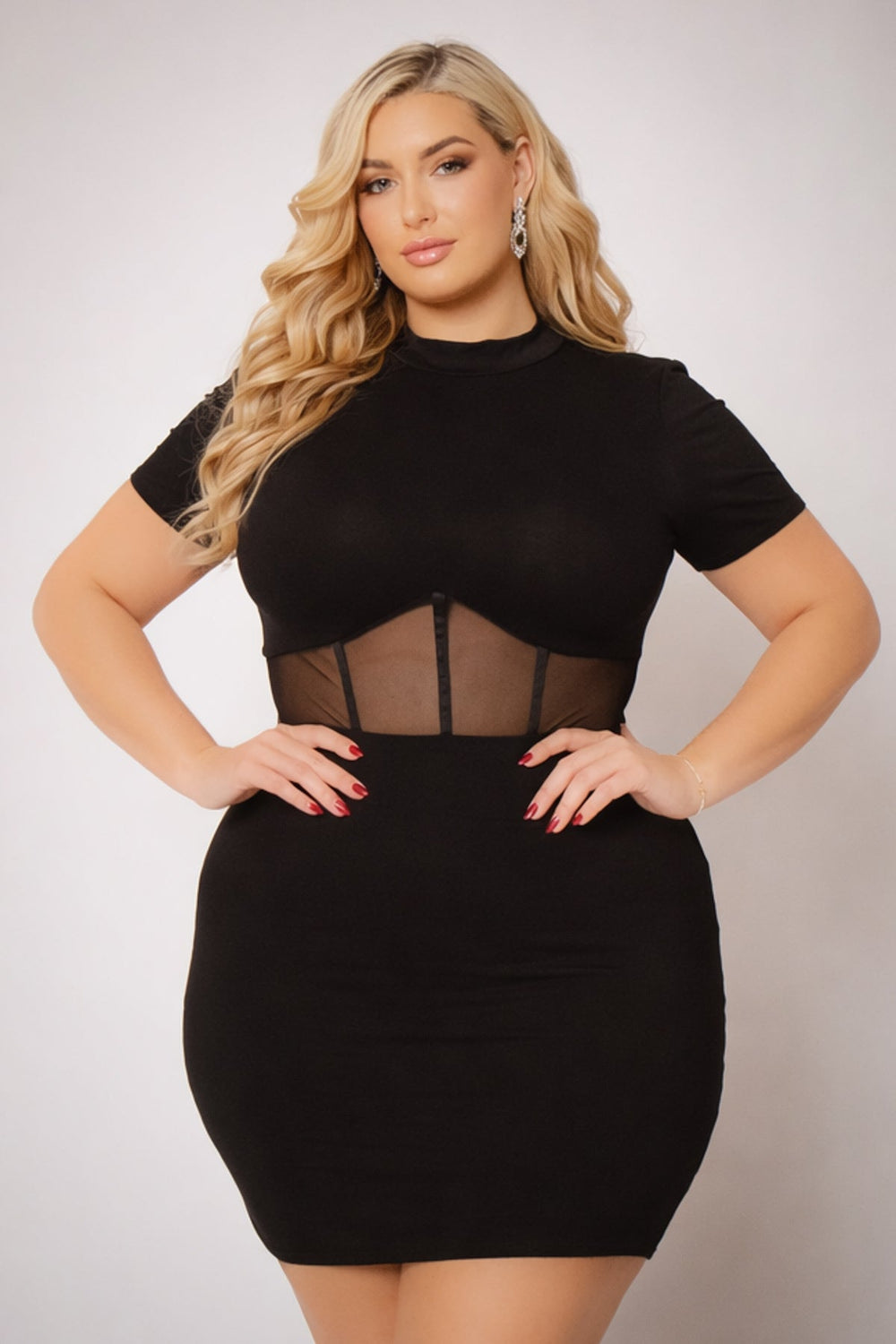 Curvy Sense Inc. Dresses Plus Size Nova Mini Dress - Black
