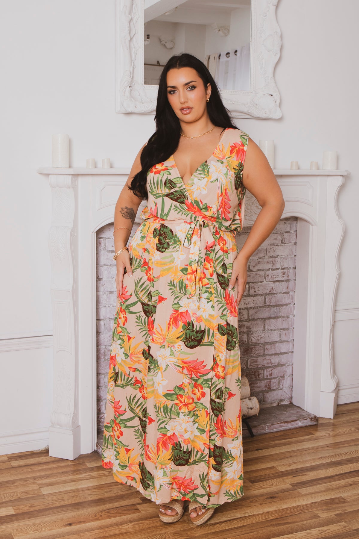 Plus Size Paradise Escape Wrap Dress