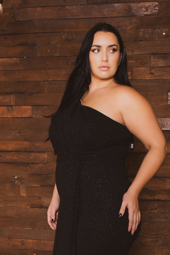 Symphony Dresses Plus Size Radiant Sash Dress - Black