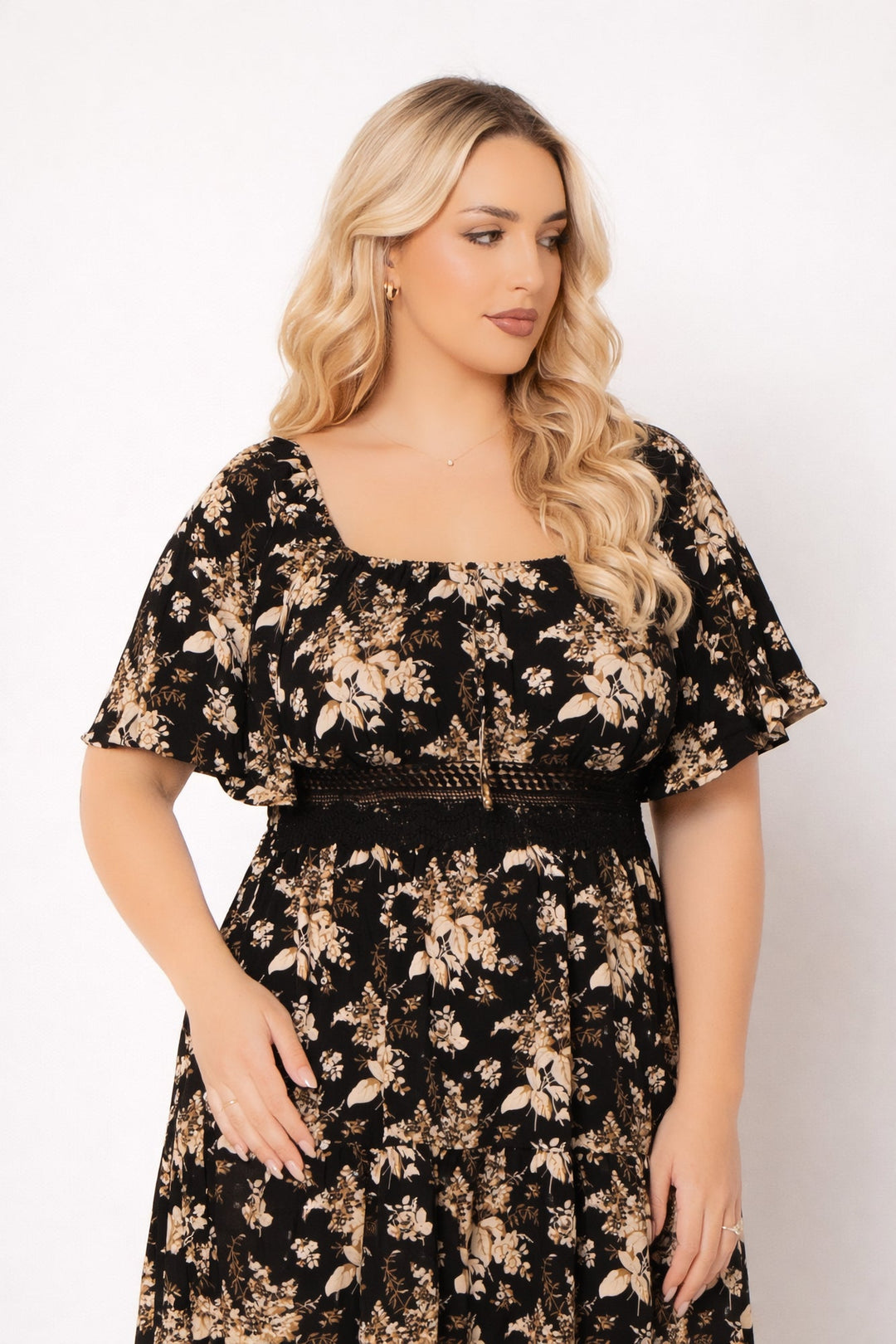 Curvy Brezee Dresses Plus Size Raven Romance Maxi Dress - Black