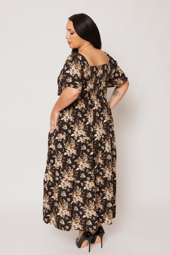 Curvy Brezee Dresses Plus Size Raven Romance Maxi Dress - Black