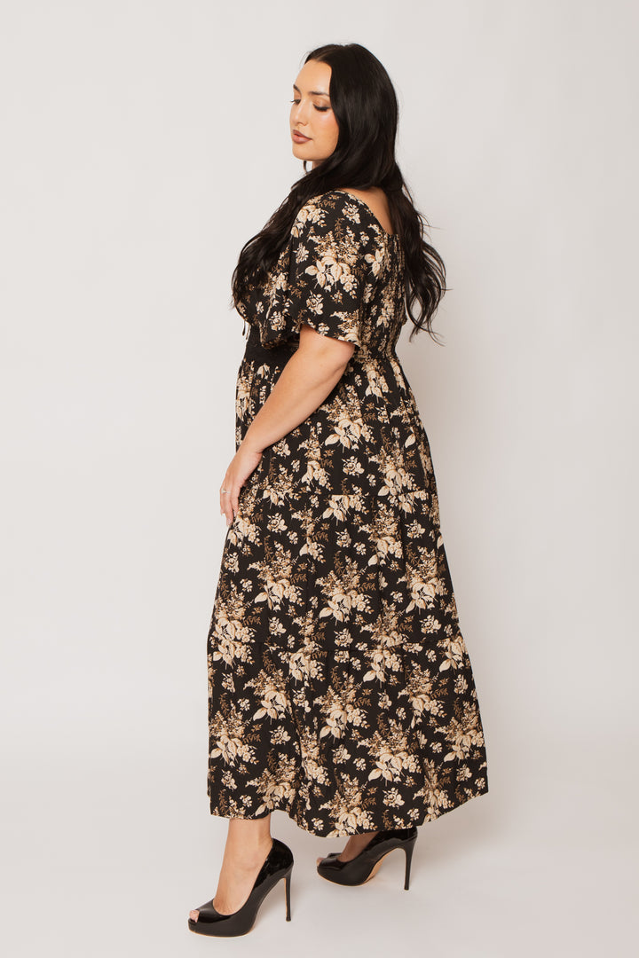 Curvy Brezee Dresses Plus Size Raven Romance Maxi Dress - Black