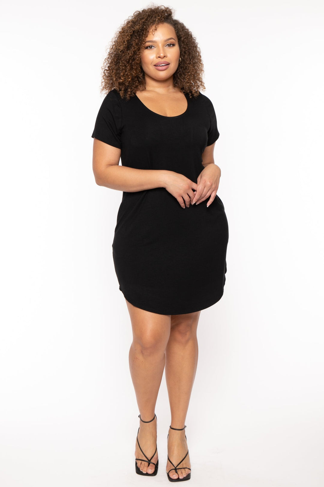 Curvy Sense Dresses Plus Size Raven Tee Shirt Dress - Black