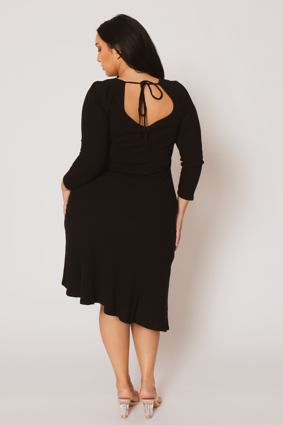 CULTURE CODE Dresses Plus Size Riley Ribbed  Dress - Black
