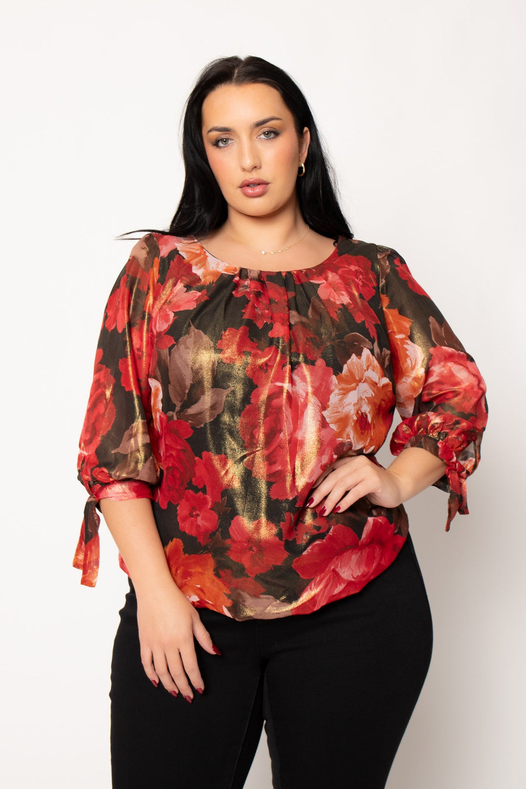 Winslow Dresses Plus Size Romance Floral Blouse - Black