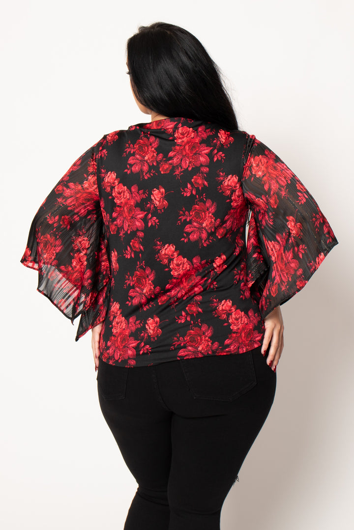 Winslow Dresses Plus Size Rosalie Flutter Blouse - Black