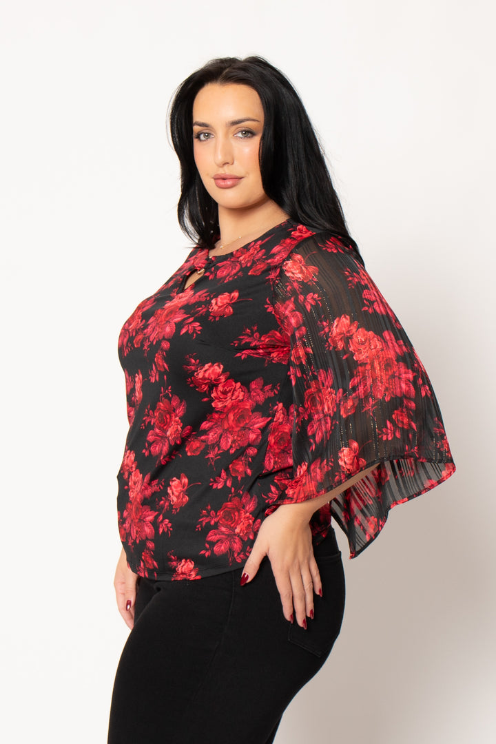 Winslow Dresses Plus Size Rosalie Flutter Blouse - Black