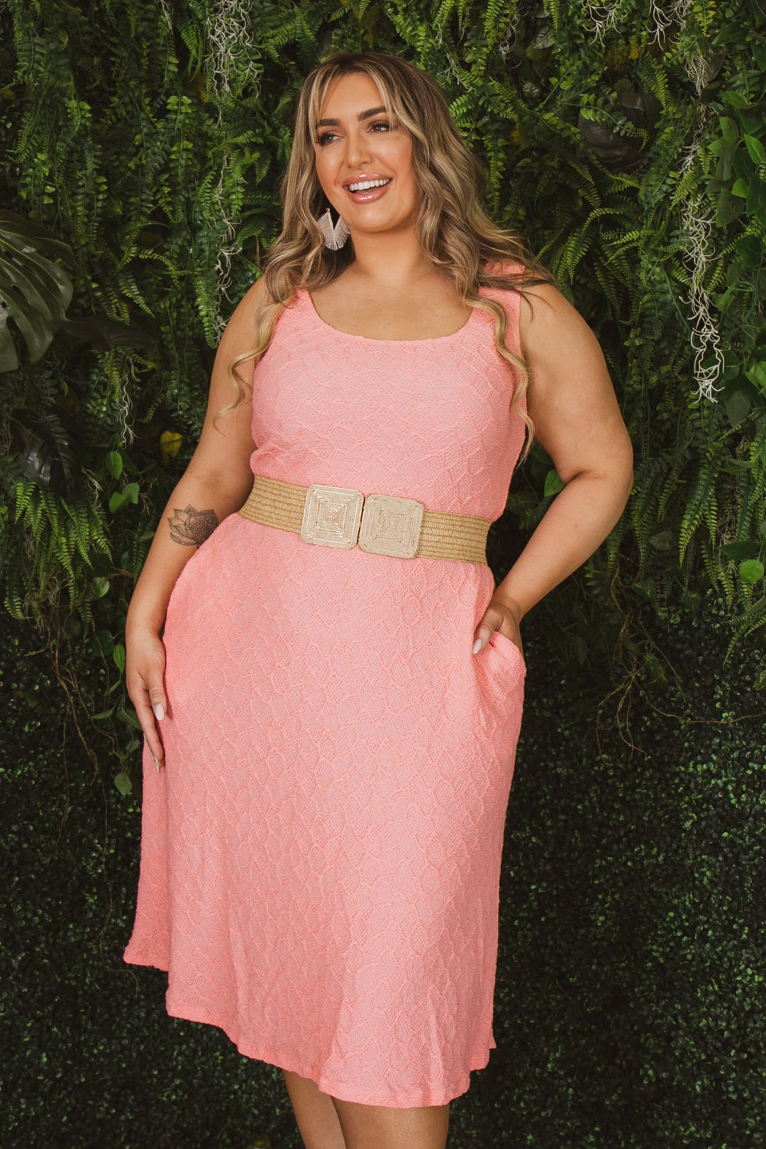 CULTURE CODE Dresses Plus Size Sadie Tank Dress -Coral