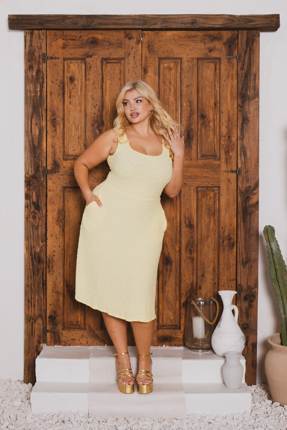 Plus Size Sadie Tank Dress - Yellow 2X / Yellow at Curvy Sense Plus Size Sadie Tank Dress - Yellow 2X / Yellow at Curvy Sense