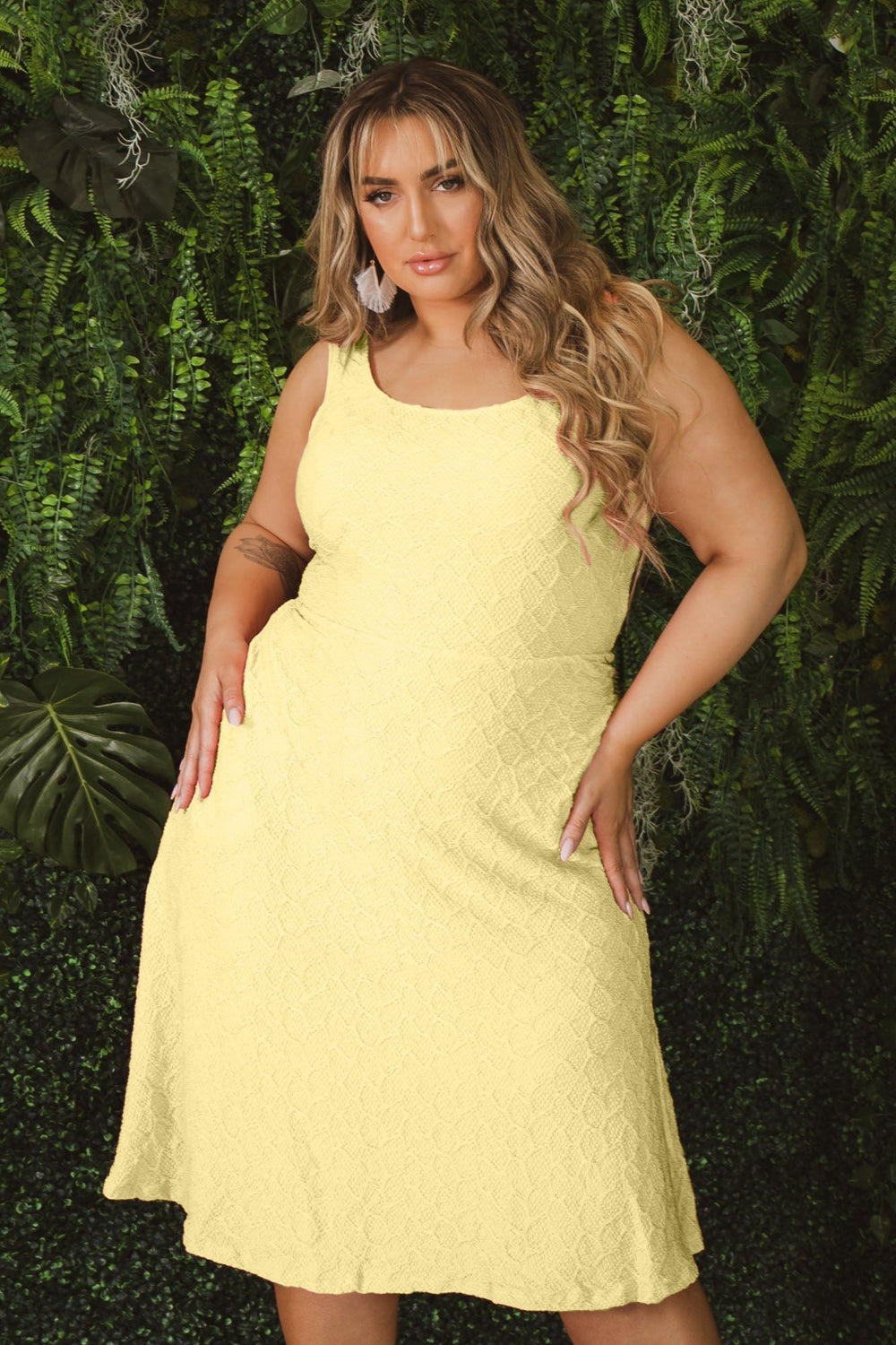CULTURE CODE Dresses Plus Size Sadie Tank Dress - Yellow